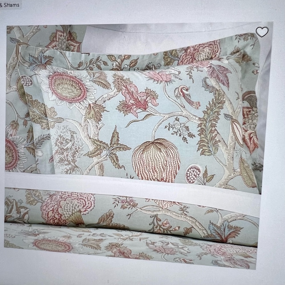 Pottery Barn Cosette Palampore King Duver Cover with 3 Matching Euro Shams